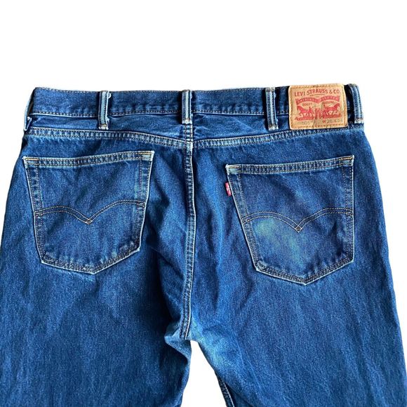 Levi's 505 Mens Jeans 38x34 Blue Dark Wash Straight Fit Zip Fly - Picture 5 of 10